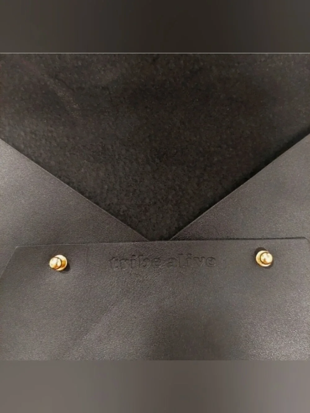 Tribe Alive Clutch Bag Purse Envelope Black with Gold Accents